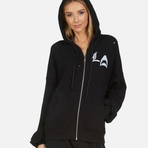 Lauren Moshi LA star shark distressed hoodie
